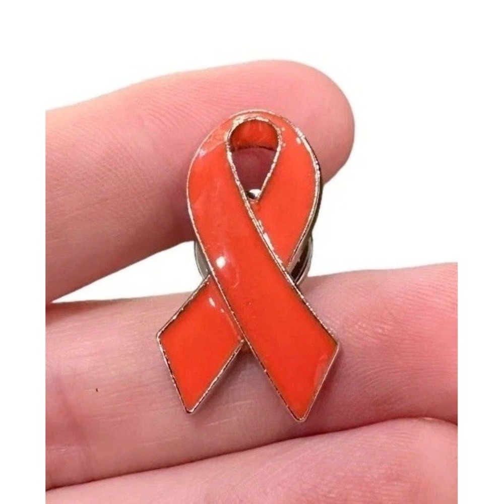 Orange ribbon awareness pin/badge/lapel